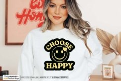 Choose Happy SVG | Retro Motivational Design Product Image 1