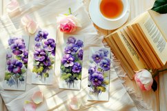 Floral Bookmark, February Bookmark, Violets Bookmarks, s1 Product Image 2