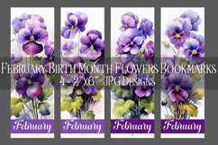 Floral Bookmark, February Bookmark, Violets Bookmarks, s2 Product Image 1