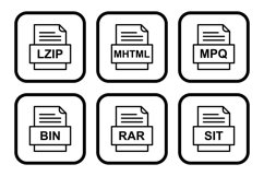 Set Of File Formats Icons Product Image 1