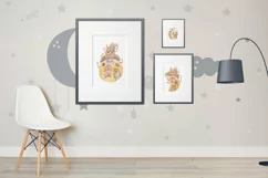 Watercolor moon phase house clipart. Nursery illustration Product Image 2