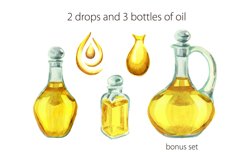Watercolor olives and olive oil set Product Image 4