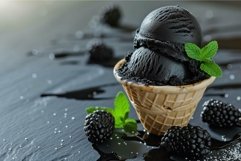 Charcoal ice cream delight with blackberries Product Image 1