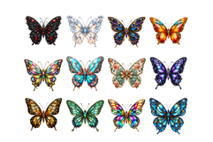 Gemstone Butterfly Clipart PNG Set Product Image 3