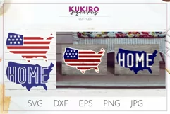 Home - America map - USA flag SVG -4th Of July sign cut file Product Image 1