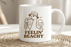 Feelin’ Beachy SVG Funny Goose Beach SVG with Ice Cream PNG Product Image 2
