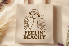 Feelin’ Beachy SVG Funny Goose Beach SVG with Ice Cream PNG Product Image 3