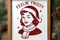 Feelin’ Frosty SVG Funny Retro Christmas PNG | Vintage Print Product Image 3