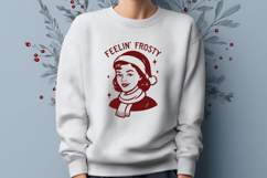 Feelin’ Frosty SVG Funny Retro Christmas PNG | Vintage Print Product Image 2