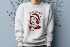 Feelin’ Frosty SVG Funny Retro Christmas PNG | Vintage Print Product Image 2
