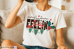 Feelin Jolly Christmas SVG Retro Holiday Christmas T-shirt Product Image 2
