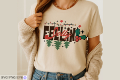 Feelin Jolly Christmas SVG Retro Holiday Christmas T-shirt Product Image 3
