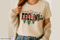 Feelin Jolly Christmas SVG Retro Holiday Christmas T-shirt Product Image 3