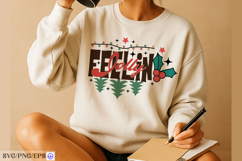 Feelin Jolly Christmas SVG Retro Holiday Christmas T-shirt Product Image 4