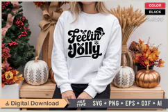 Feelin' Jolly SVG | Christmas SVG | Holiday SVG | Xmas SVG Product Image 2