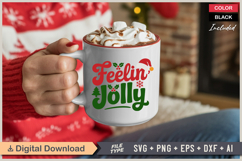 Feelin&#039; Jolly SVG | Christmas SVG | Holiday SVG | Xmas SVG Product Image 3