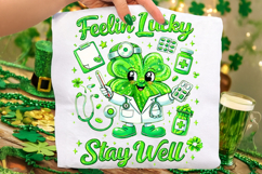 Feeling Lucky PNG, St Patrick's Day Nurse PNG, Lucky Nurse Product Image 2