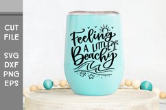 Feeling a little Beachy, Hand Lettered with beach doodle SVG Product Image 3