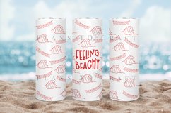feeling beachy summer quotes skinny tumbler sublimation wrap with high resolution and transparant background are for 20oz and 30oz skinny tumbler