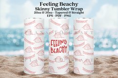 feeling beachy summer quotes skinny tumbler sublimation wrap with high resolution and transparant background are for 20oz and 30oz skinny tumbler