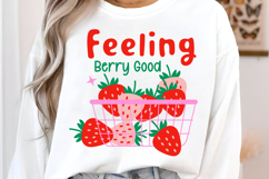 Feeling Berry Good Strawberry PNG, Cute Fruit Design Product Image 4