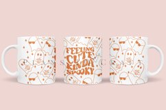 Feeling Cute Kinda Spooky Halloween  coffee mug sublimation wrap glass mug wrap svg presized for 11oz and 15oz glass mug are sublimation files