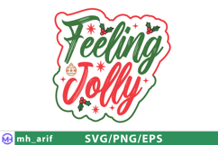 Feeling Jolly Christmas SVG PNG T-shirt Design Product Image 1