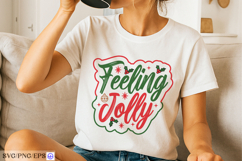 Feeling Jolly Christmas SVG PNG T-shirt Design Product Image 2