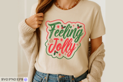 Feeling Jolly Christmas SVG PNG T-shirt Design Product Image 4