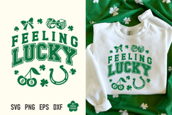 This St Patricks day Feeling Lucky svg png is great for creating wonderful T-shirts, hoodies, tote bags, mugs, tumblers, decorations, stickers
