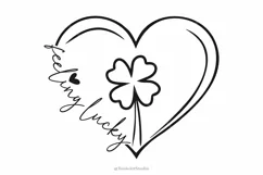 Girls St Patricks Day SVG, Lucky Shamrock Heart Svg, Clover Product Image 2
