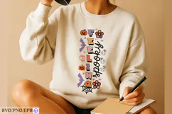 Retro Halloween Feeling Spooky SVG PNG T-shirt Design Product Image 3