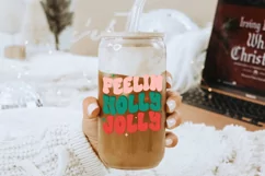 Feelin' Holly Jolly Retro Christmas PNG Sublimation File Product Image 3