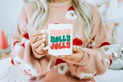 Feelin' Holly Jolly Retro Christmas PNG Sublimation File Product Image 4