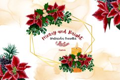 Merry and Bright - Watercolor Poinsettia Frames Product Image 1