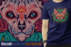 Feline fiesta floral sphynx cat dia de los muertos Product Image 1