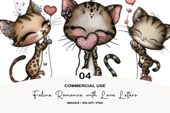 Feline Romance with Love Letters Sublimation Product Image 1