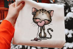 Feline Romance with Love Letters Sublimation Product Image 2