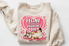 Feline The Love This Valentine’s Day Sublimation PNG Design Product Image 3