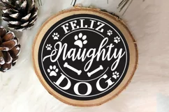 Feliz Naughty Dog SVG ,Christmas SVG Design Product Image 3
