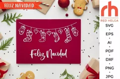 feliz navidad svg, spanish christmas svg, santa socks svg, christmas socks svg, christmas stockings svg, hanging socks svg, socks string svg, xmas socks svg, winter window svg, hanging ornament svg, christmas card, christmas decor, christmas shirt