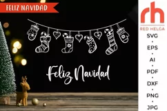 feliz navidad svg, spanish christmas svg, santa socks svg, christmas socks svg, christmas stockings svg, hanging socks svg, socks string svg, xmas socks svg, winter window svg, hanging ornament svg, christmas card, christmas decor, christmas shirt
