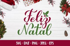 Feliz Natal SVG. Merry Christmas in Portuguese shirt design Product Image 1