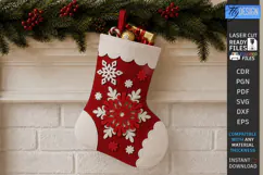 Felt Christmas Stocking | Decorative Christmas Sock | Snow Product Image 1