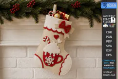 Felt Christmas Stocking | Decorative Christmas Sock | Cocoa Product Image 1