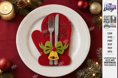 Christmas Felt Cutlery Holders | Decorative Mitten | Holiday Product Image 1