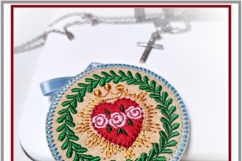 Christian ITH felt heart embroidery set cross flame thorns Product Image 3
