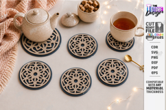 Felt Hot Pad Laser Cut Bundle | Geometric Trivet and Coaster Product Image 4