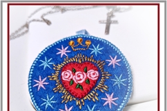 Felt ITH Catholic heart with crown stars embroidery design Product Image 2