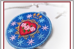 Felt ITH Catholic heart with crown stars embroidery design Product Image 3